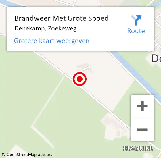 Locatie op kaart van de 112 melding: Brandweer Met Grote Spoed Naar Denekamp, Zoekeweg op 5 augustus 2023 10:27