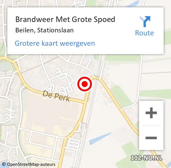 Locatie op kaart van de 112 melding: Brandweer Met Grote Spoed Naar Beilen, Stationslaan op 5 augustus 2023 11:36