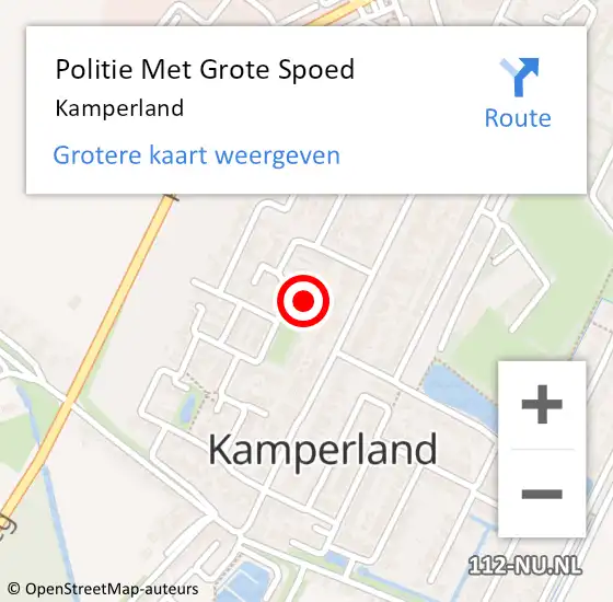 Locatie op kaart van de 112 melding: Politie Met Grote Spoed Naar Kamperland op 5 augustus 2023 12:08