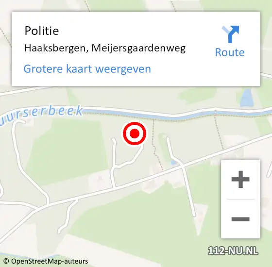 Locatie op kaart van de 112 melding: Politie Haaksbergen, Meijersgaardenweg op 5 augustus 2023 13:39