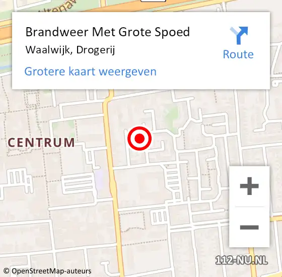 Locatie op kaart van de 112 melding: Brandweer Met Grote Spoed Naar Waalwijk, Drogerij op 5 augustus 2023 13:39