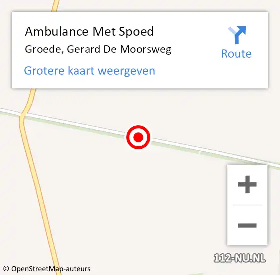 Locatie op kaart van de 112 melding: Ambulance Met Spoed Naar Groede, Gerard De Moorsweg op 3 september 2014 23:55