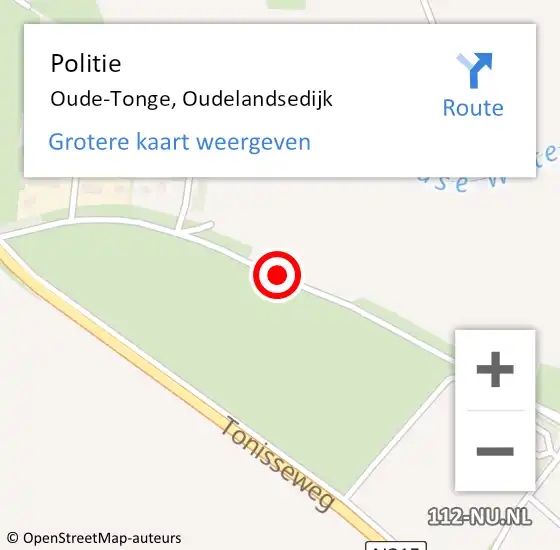 Locatie op kaart van de 112 melding: Politie Oude-Tonge, Oudelandsedijk op 5 augustus 2023 15:44