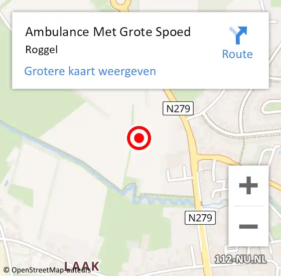 Locatie op kaart van de 112 melding: Ambulance Met Grote Spoed Naar Roggel op 5 augustus 2023 16:08
