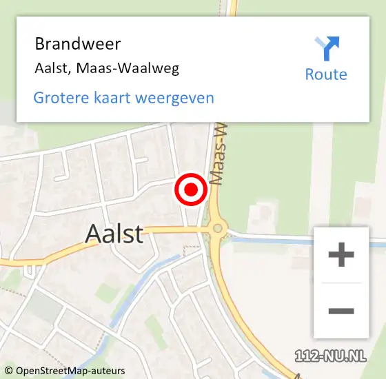 Locatie op kaart van de 112 melding: Brandweer Aalst, Maas-Waalweg op 5 augustus 2023 16:55