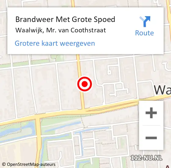 Locatie op kaart van de 112 melding: Brandweer Met Grote Spoed Naar Waalwijk, Mr. van Coothstraat op 5 augustus 2023 17:09