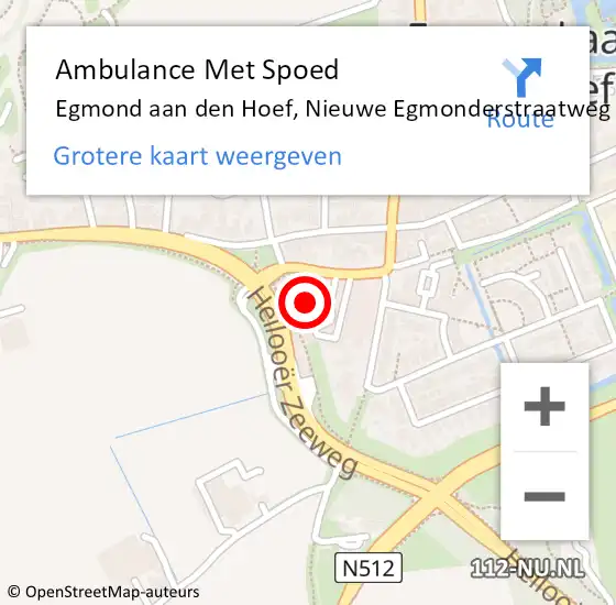 Locatie op kaart van de 112 melding: Ambulance Met Spoed Naar Egmond aan den Hoef, Nieuwe Egmonderstraatweg op 5 augustus 2023 17:15