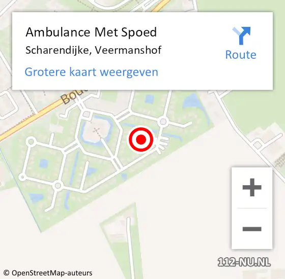 Locatie op kaart van de 112 melding: Ambulance Met Spoed Naar Scharendijke, Veermanshof op 4 september 2014 01:09