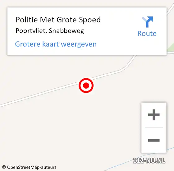 Locatie op kaart van de 112 melding: Politie Met Grote Spoed Naar Poortvliet, Snabbeweg op 5 augustus 2023 19:05