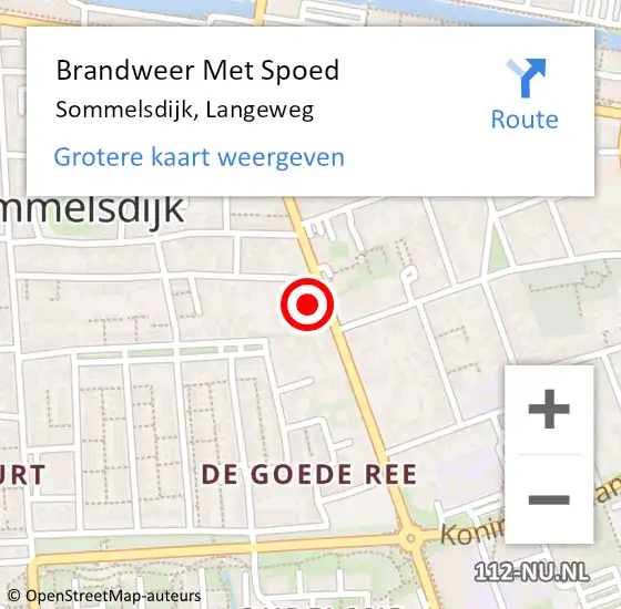 Locatie op kaart van de 112 melding: Brandweer Met Spoed Naar Sommelsdijk, Langeweg op 4 september 2014 01:22