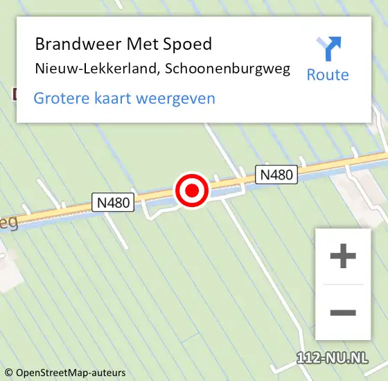 Locatie op kaart van de 112 melding: Brandweer Met Spoed Naar Nieuw-Lekkerland, Schoonenburgweg op 13 oktober 2013 14:23