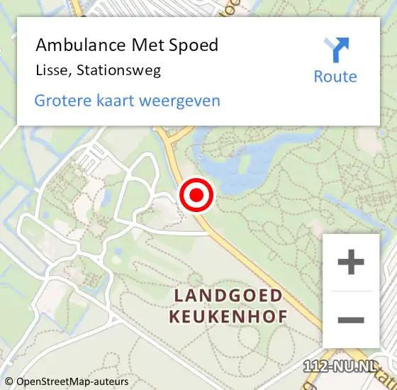 Locatie op kaart van de 112 melding: Ambulance Met Spoed Naar Lisse, Stationsweg op 5 augustus 2023 19:34