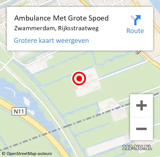 Locatie op kaart van de 112 melding: Ambulance Met Grote Spoed Naar Zwammerdam, Rijksstraatweg op 5 augustus 2023 21:28
