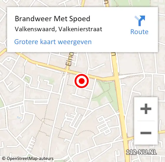 Locatie op kaart van de 112 melding: Brandweer Met Spoed Naar Valkenswaard, Valkenierstraat op 5 augustus 2023 22:26