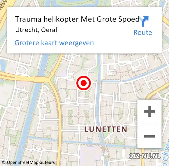 Locatie op kaart van de 112 melding: Trauma helikopter Met Grote Spoed Naar Utrecht, Oeral op 6 augustus 2023 01:03