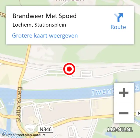 Locatie op kaart van de 112 melding: Brandweer Met Spoed Naar Lochem, Stationsplein op 6 augustus 2023 02:00