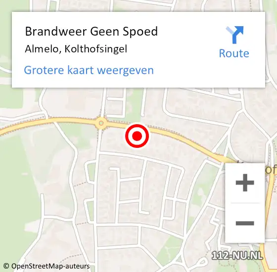 Locatie op kaart van de 112 melding: Brandweer Geen Spoed Naar Almelo, Kolthofsingel op 6 augustus 2023 03:24