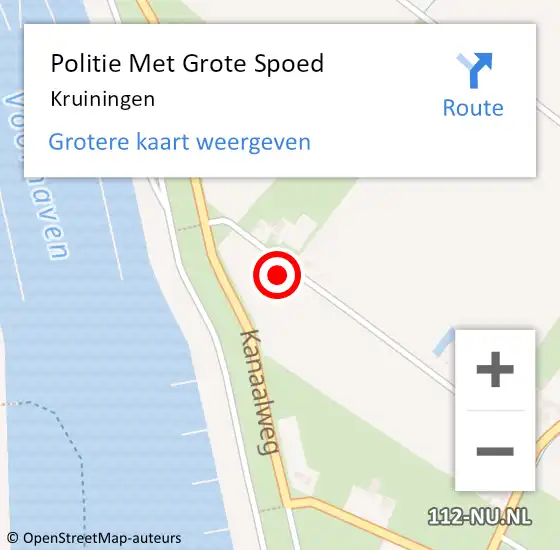 Locatie op kaart van de 112 melding: Politie Met Grote Spoed Naar Kruiningen op 6 augustus 2023 06:04