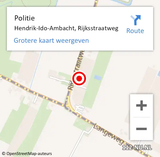 Locatie op kaart van de 112 melding: Politie Hendrik-Ido-Ambacht, Rijksstraatweg op 6 augustus 2023 07:50