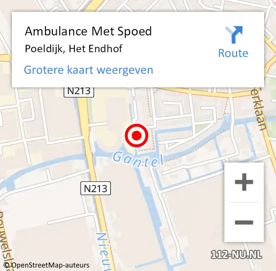 Locatie op kaart van de 112 melding: Ambulance Met Spoed Naar Poeldijk, Het Endhof op 6 augustus 2023 11:16