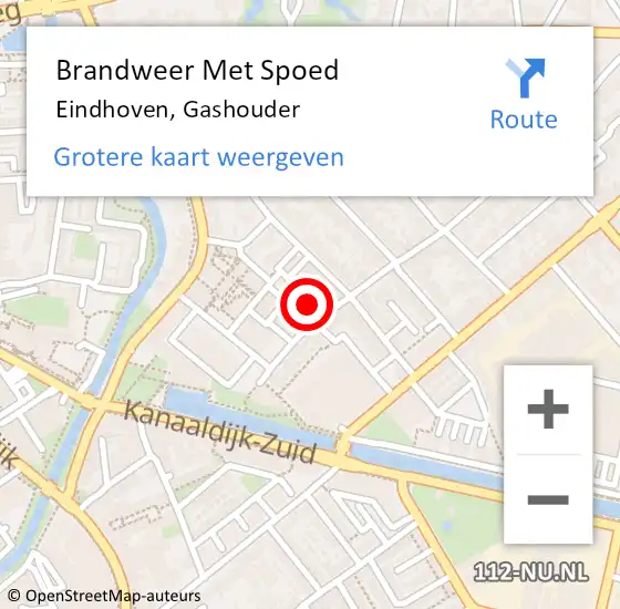 Locatie op kaart van de 112 melding: Brandweer Met Spoed Naar Eindhoven, Gashouder op 6 augustus 2023 12:05