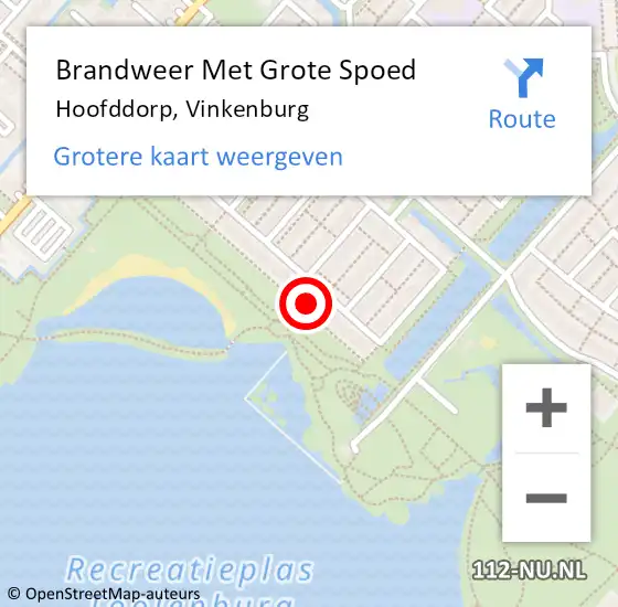 Locatie op kaart van de 112 melding: Brandweer Met Grote Spoed Naar Hoofddorp, Vinkenburg op 6 augustus 2023 13:06