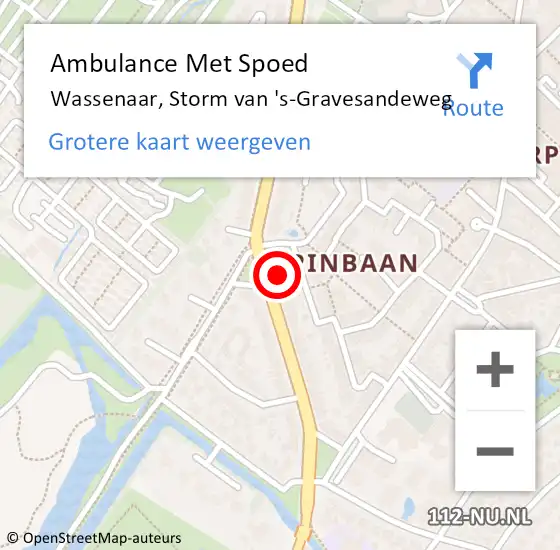 Locatie op kaart van de 112 melding: Ambulance Met Spoed Naar Wassenaar, Storm van 's-Gravesandeweg op 6 augustus 2023 13:24