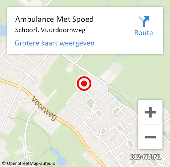 Locatie op kaart van de 112 melding: Ambulance Met Spoed Naar Schoorl, Vuurdoornweg op 6 augustus 2023 14:52