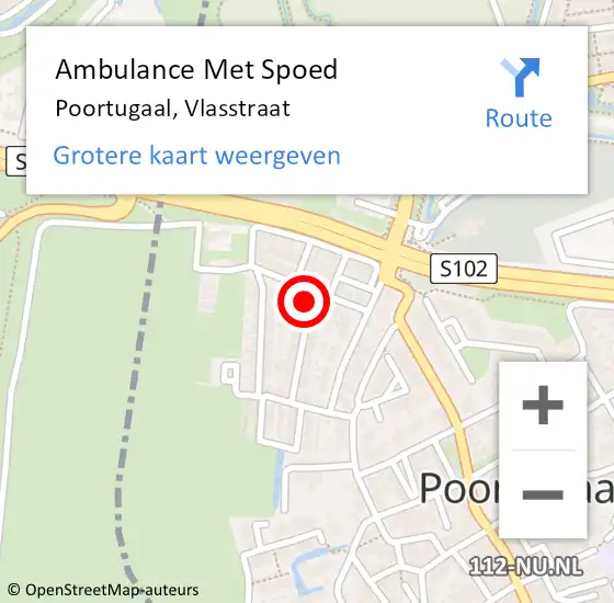 Locatie op kaart van de 112 melding: Ambulance Met Spoed Naar Poortugaal, Vlasstraat op 6 augustus 2023 15:13