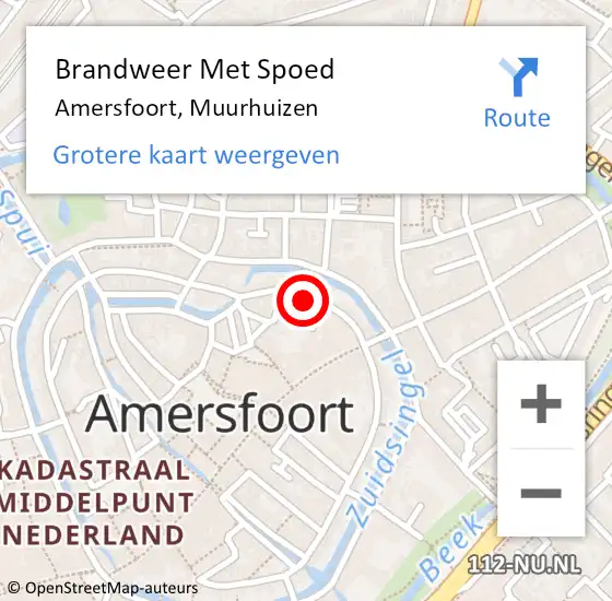 Locatie op kaart van de 112 melding: Brandweer Met Spoed Naar Amersfoort, Muurhuizen op 6 augustus 2023 15:40