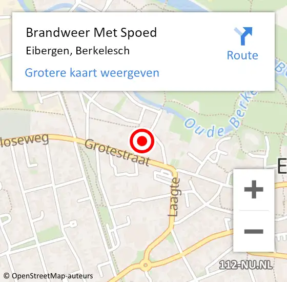 Locatie op kaart van de 112 melding: Brandweer Met Spoed Naar Eibergen, Berkelesch op 6 augustus 2023 17:25