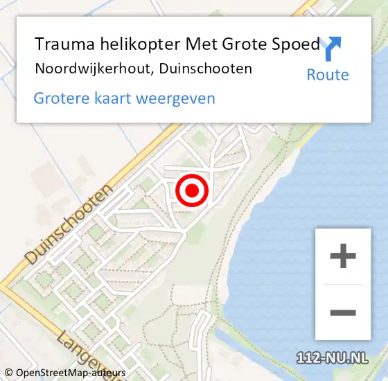 Locatie op kaart van de 112 melding: Trauma helikopter Met Grote Spoed Naar Noordwijkerhout, Duinschooten op 6 augustus 2023 18:02