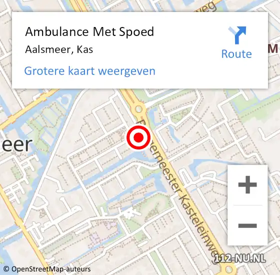Locatie op kaart van de 112 melding: Ambulance Met Spoed Naar Aalsmeer, Kas op 6 augustus 2023 18:16