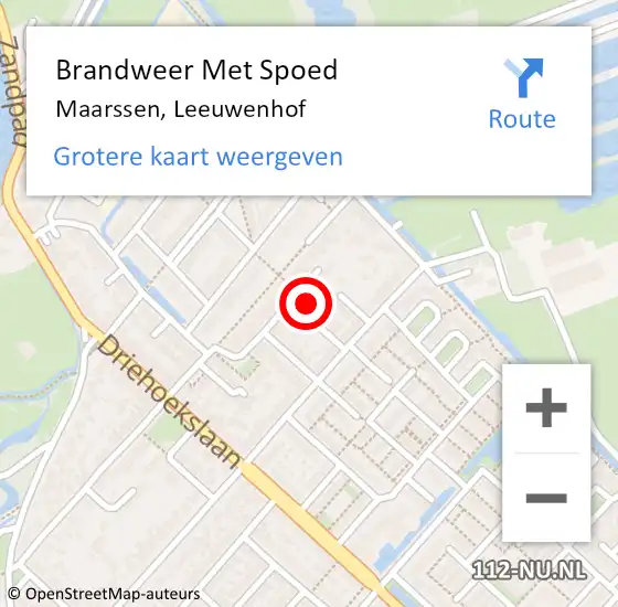 Locatie op kaart van de 112 melding: Brandweer Met Spoed Naar Maarssen, Leeuwenhof op 6 augustus 2023 18:18