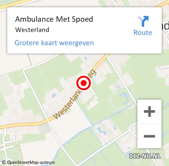 Locatie op kaart van de 112 melding: Ambulance Met Spoed Naar Westerland op 6 augustus 2023 18:31