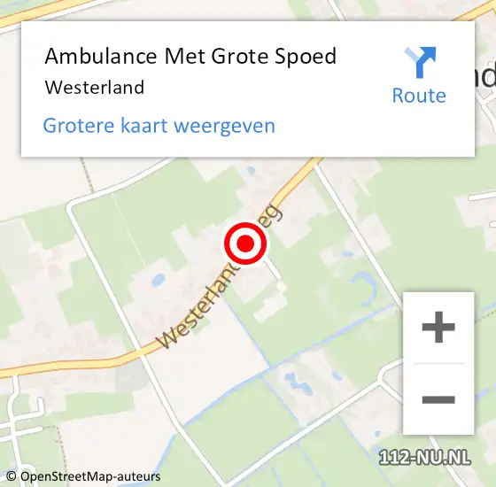 Locatie op kaart van de 112 melding: Ambulance Met Grote Spoed Naar Westerland op 6 augustus 2023 18:32