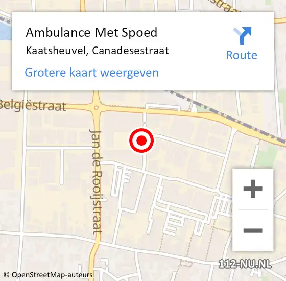 Locatie op kaart van de 112 melding: Ambulance Met Spoed Naar Kaatsheuvel, Canadesestraat op 4 september 2014 07:25