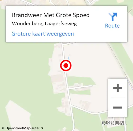 Locatie op kaart van de 112 melding: Brandweer Met Grote Spoed Naar Woudenberg, Laagerfseweg op 6 augustus 2023 20:40
