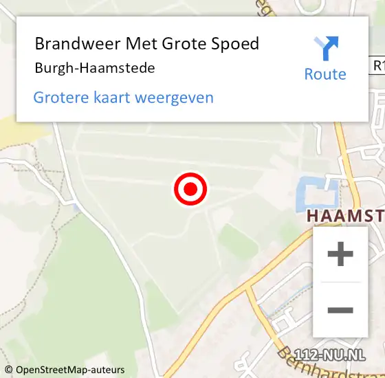 Locatie op kaart van de 112 melding: Brandweer Met Grote Spoed Naar Burgh-Haamstede op 6 augustus 2023 21:11