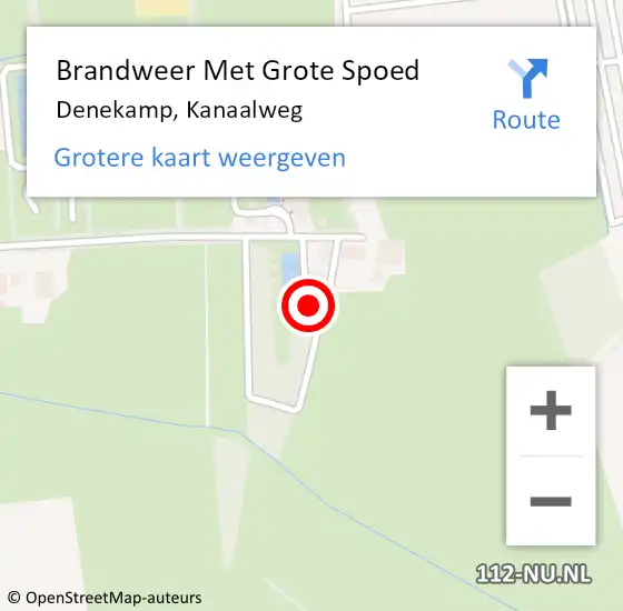 Locatie op kaart van de 112 melding: Brandweer Met Grote Spoed Naar Denekamp, Kanaalweg op 6 augustus 2023 22:42