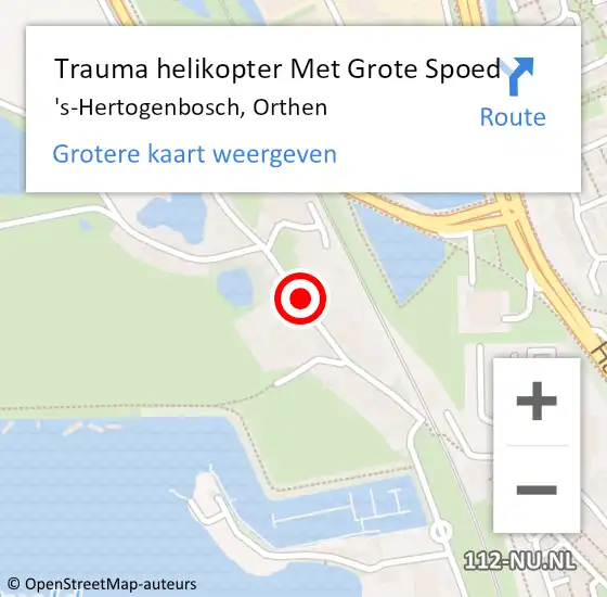 Locatie op kaart van de 112 melding: Trauma helikopter Met Grote Spoed Naar 's-Hertogenbosch, Orthen op 7 augustus 2023 00:17