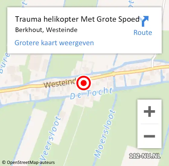 Locatie op kaart van de 112 melding: Trauma helikopter Met Grote Spoed Naar Berkhout, Westeinde op 7 augustus 2023 00:46