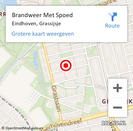 Locatie op kaart van de 112 melding: Brandweer Met Spoed Naar Eindhoven, Grassijsje op 7 augustus 2023 01:09