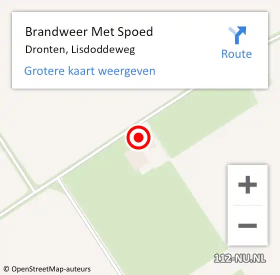 Locatie op kaart van de 112 melding: Brandweer Met Spoed Naar Dronten, Lisdoddeweg op 7 augustus 2023 04:24