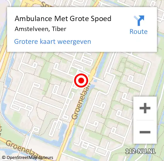 Locatie op kaart van de 112 melding: Ambulance Met Grote Spoed Naar Amstelveen, Tiber op 7 augustus 2023 06:35