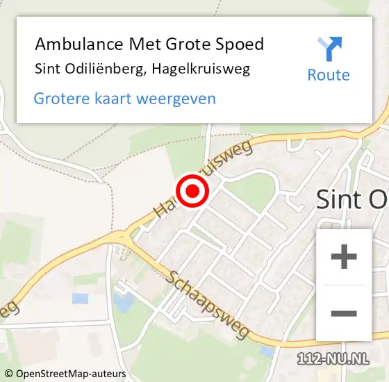 Locatie op kaart van de 112 melding: Ambulance Met Grote Spoed Naar Sint Odiliënberg, Hagelkruisweg op 7 augustus 2023 07:35