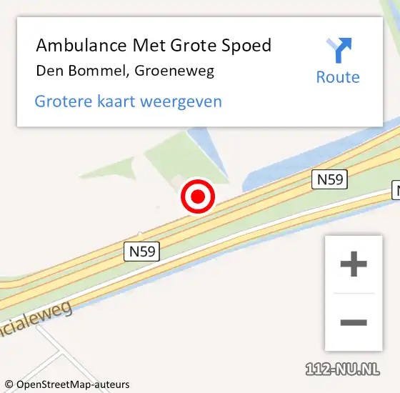 Locatie op kaart van de 112 melding: Ambulance Met Grote Spoed Naar Den Bommel, Groeneweg op 7 augustus 2023 08:18