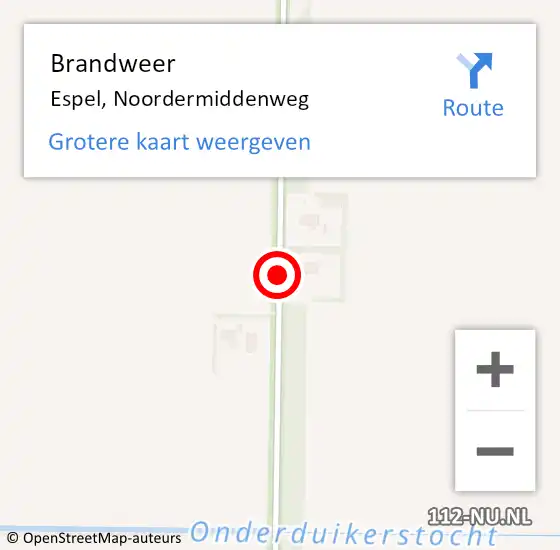 Locatie op kaart van de 112 melding: Brandweer Espel, Noordermiddenweg op 4 september 2014 08:23