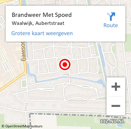 Locatie op kaart van de 112 melding: Brandweer Met Spoed Naar Waalwijk, Aubertstraat op 7 augustus 2023 10:06