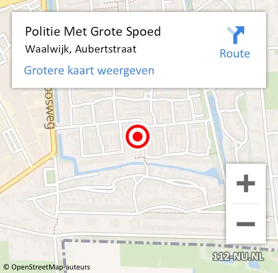 Locatie op kaart van de 112 melding: Politie Met Grote Spoed Naar Waalwijk, Aubertstraat op 7 augustus 2023 10:13